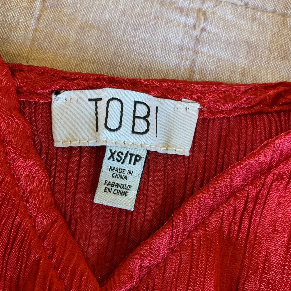 TOBI Red Ruffle Dress - Picture 3 of 3